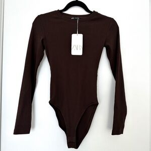 NWT Zara Ribbed Long Sleeve Bodysuit